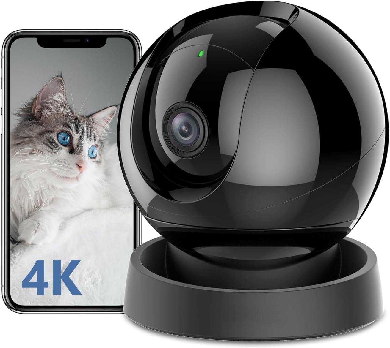 4K(8MP) Caméra Surveillance WiFi Interieur Caméra 360°